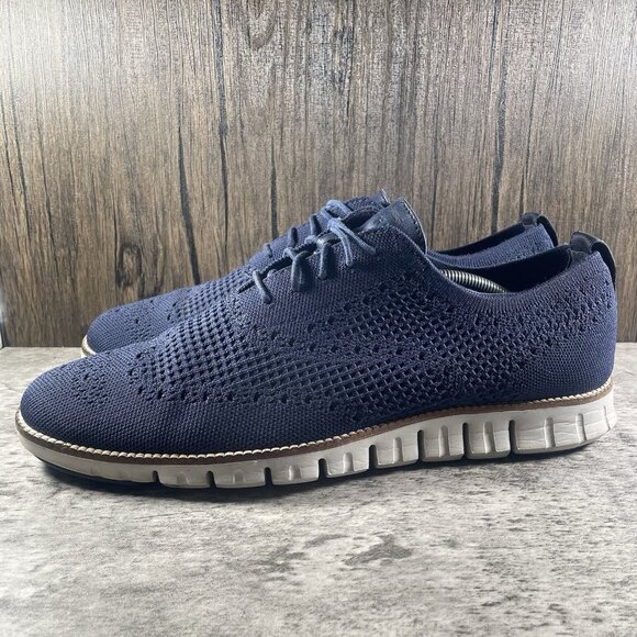 Cole Haan Zerogrand Stitchlite Men's 13 M Wingtip Oxford Marine Blue C32149 - Picture 4 of 10